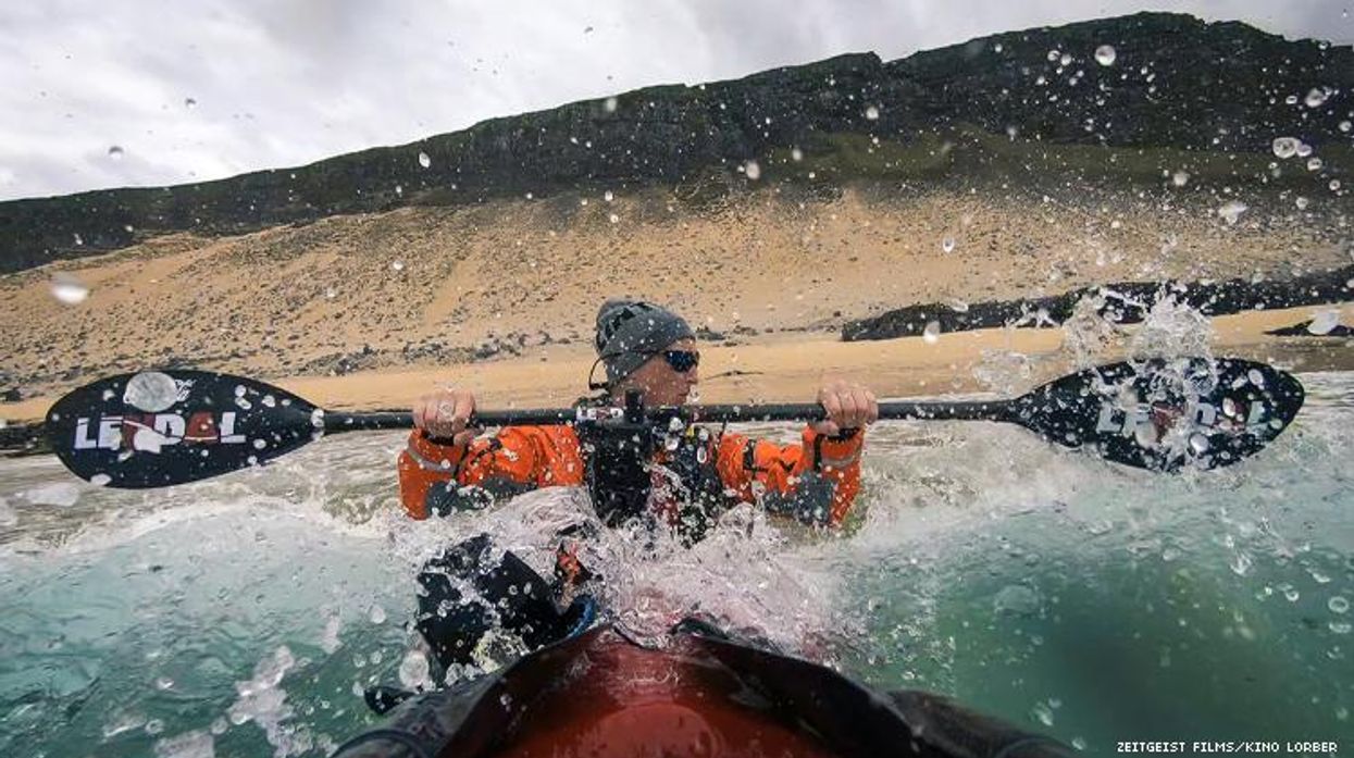 Veiga kayaking in Against the Current documentary