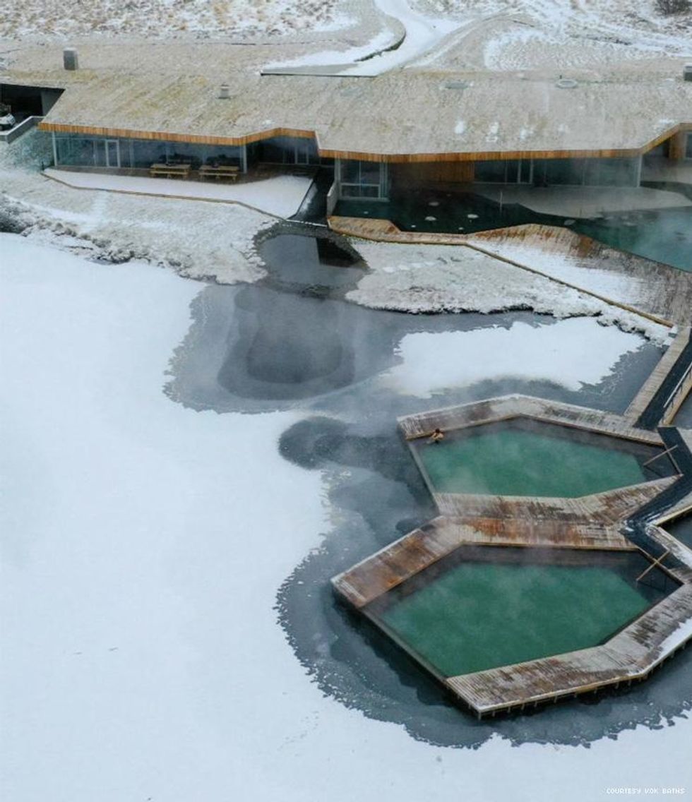 Vok Baths in Iceland from above