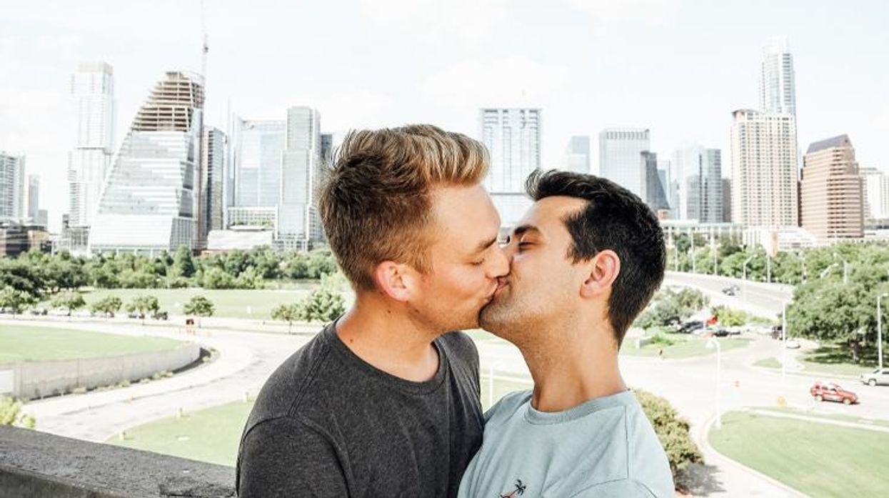 Will and James Austin with Skyline in background