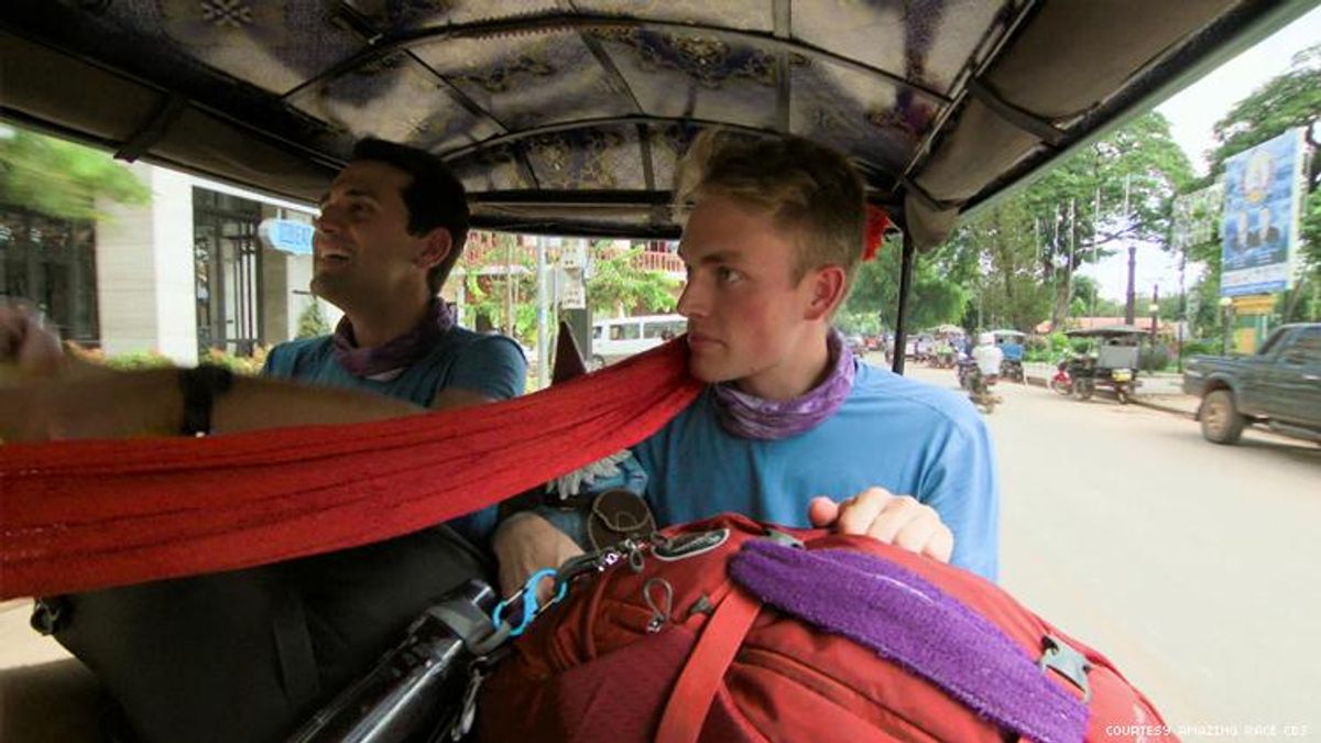 Will and James of 32nd The Amazing Race in Cambodia