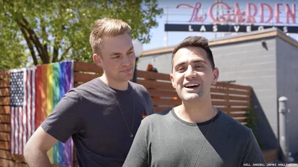 Will & James in front of The Garden in Las Vegas