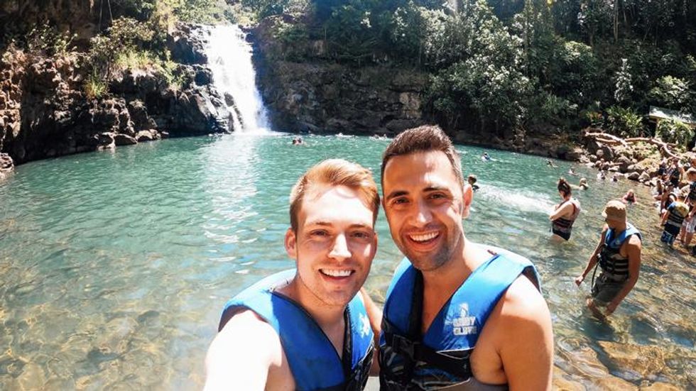 Will & James Waimea Falls in Waimea Valley
