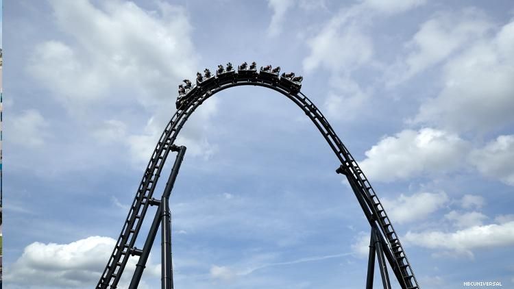 The highest point on VelociCoaster ride