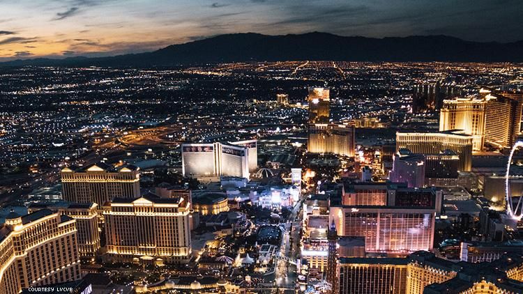 Vegas from the air at night