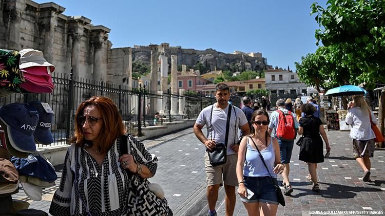 Tourists Athens, Greece