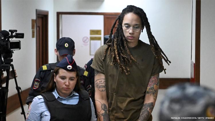 Brittney Griner in cuffs Russia