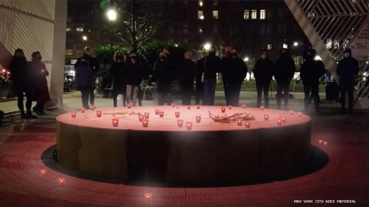 Candles at NYC AIDS Memorial