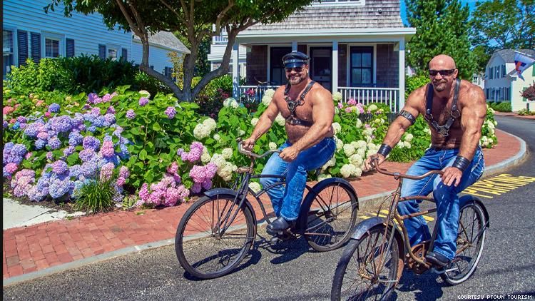 Bears on bikes in Provincetown 