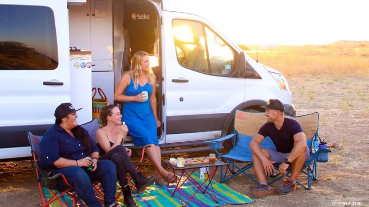 From left Breanne Acio with wife Lacey, co-founder Jess Shisler, and her partner