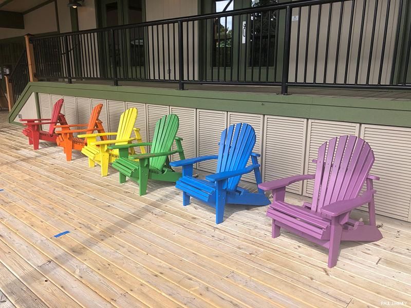 Michigan beach town deck chairs