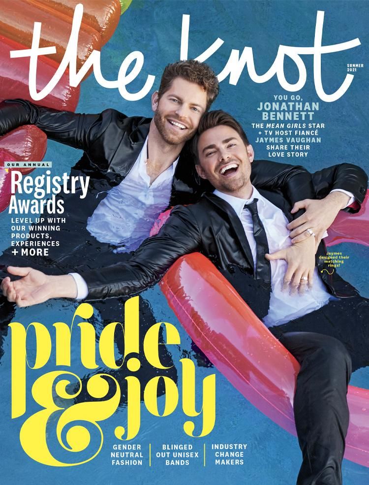 The Knot cover featuring Jonathan Bennett and Jaymes Vaughan