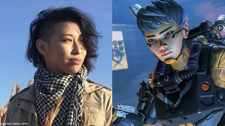 Erika Ishii and image of Valkyrie a character they voice