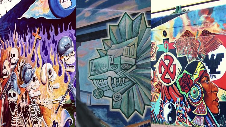 Barrio Logan murals triptych
