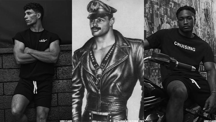 These shirts, shorts, and hoodies from Hiro Clark will be featured at the pop-up store at the Tom of Finland Weekend at the Ace Hotel this weekend.