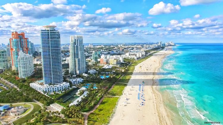 South Beach Miami Beach from the air