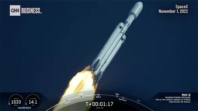 Elon Musk’s SpaceX Falcon Heavy Rocket Takes Off on Secret Mission