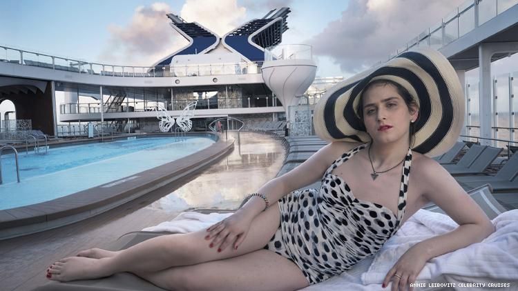 Abby Chava Stein trans woman lounges on cruise deck photo by Annie Leibovitz