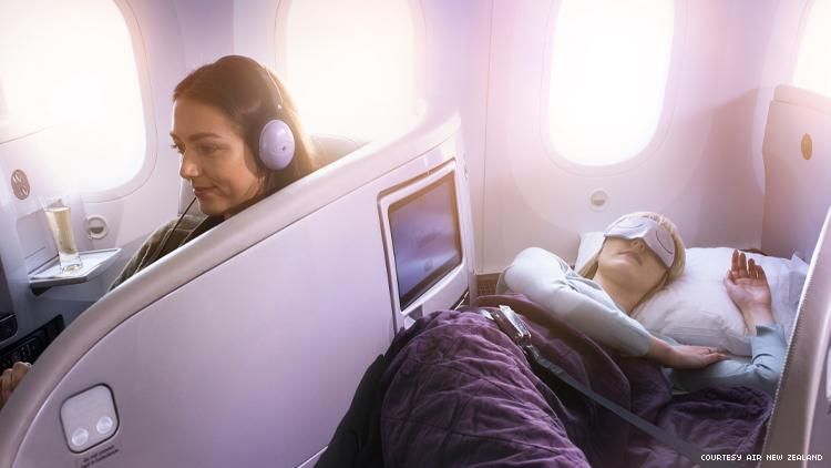 Air New Zealand Business Premier in Sleeping Position
