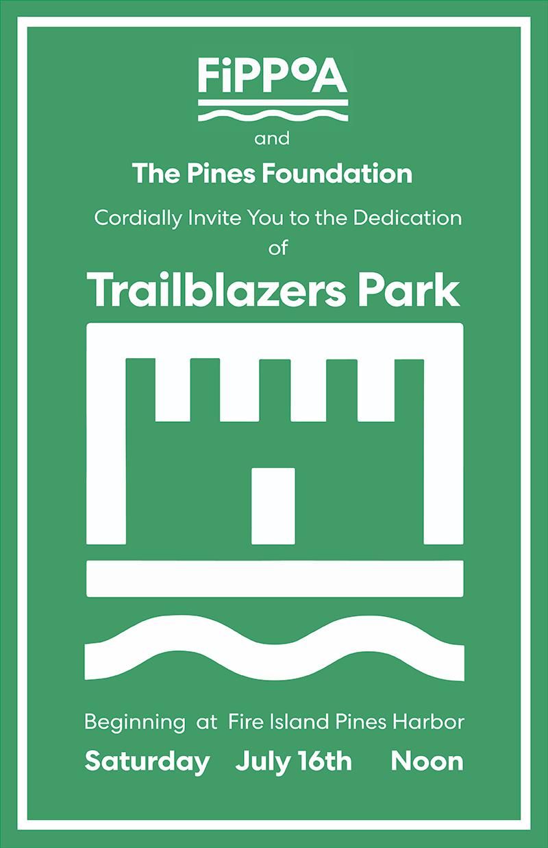 Trailblazers Park in Fire Island Pines honors LGBTQ+ heroes of the past with individualized flags created by various artists.