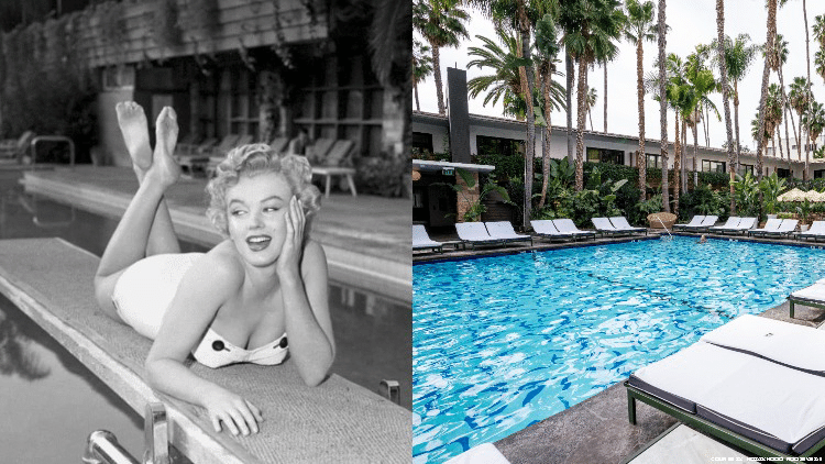 Celebrate your Memorial Day Weekend swimming at the The Hollywood Roosevelt made famous by Marilyn Monroe