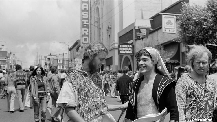 Frameline founder Marc Huestis right in front of the Castro in the 1970s