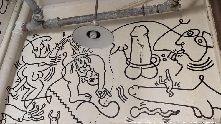 Keith Haring Bathroom Art